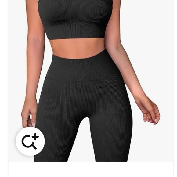 OQQ Workout outfit 2 piece ribbed one shoulder top with high waist leggings - Picture 5 of 6